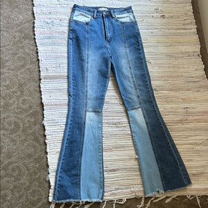 Women's Two-Tone Flare Jeans
